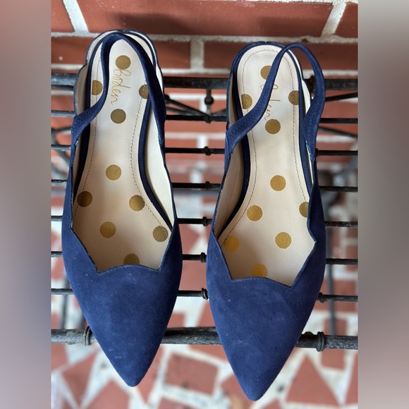 NWT BODEN Lillian Slingback Pointed Toe Scalloped Flats |Navy | Size 8 - Picture 4 of 12